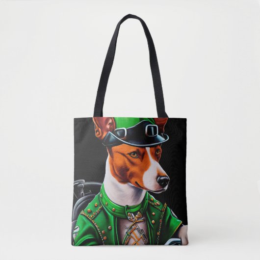 Basenji Dog Fahrrad St. Patrick's Day Tasche (Vorderseite)