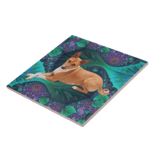 Basenji Dog  Fliese (Seite)
