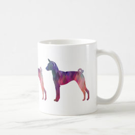 Basenji Dog Geo Muster Silhouette Rosa Kaffeetasse