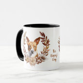 Basenji Dog Herbstkranz Tasse (Vorderseite Links)