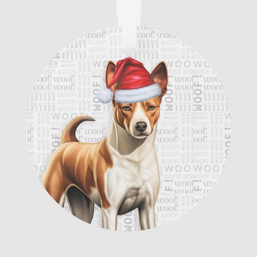 Basenji Dog Holiday Weihnachts-Foto Ornament (Rückseite)