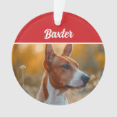 Basenji Dog Holiday Weihnachts-Foto Ornament (Vorderseite)
