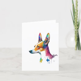 Basenji Dog in Aquarell & Pen Feiertagskarte