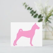 Basenji Dog (in rosa) Postkarte (Stehend Vorderseite)