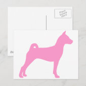 Basenji Dog (in rosa) Postkarte (Vorne/Hinten)