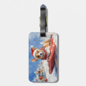 Basenji Dog in Sledge Lass es Schnee Weihnachten Gepäckanhänger (Rückseite vertikal)