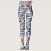Basenji Dog in Sledge Lass es Schnee Weihnachten Leggings (Vorderseite)