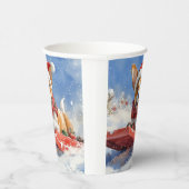 Basenji Dog in Sledge Lass es Schnee Weihnachten Pappbecher (Rechts)