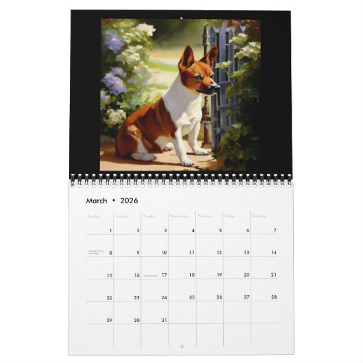Basenji Dog Kalender (Mär 2026)