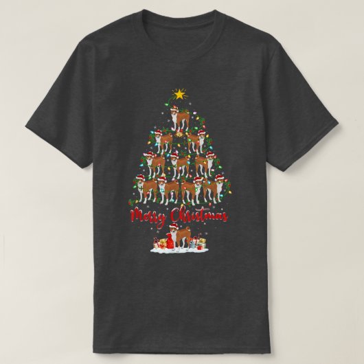 Basenji Dog Lover Matching Santa Basenji Weihnacht T-Shirt (Design vorne)