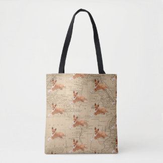 Basenji Dog Map Background Tasche