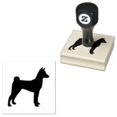 Basenji Dog Rasse Silhouette Gummistempel (Stempel)