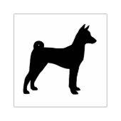 Basenji Dog Rasse Silhouette Gummistempel (Prägung)