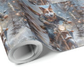 Basenji Dog Riding Motorrad Weihnachten Geschenkpapier (Rolleneckpunkt)