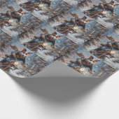 Basenji Dog Riding Motorrad Weihnachten Geschenkpapier (Ecke)