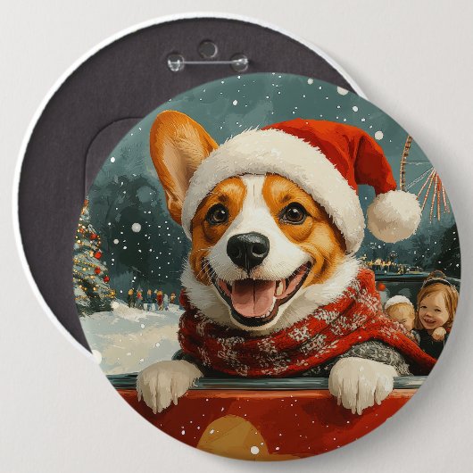 Basenji Dog Roller Untersetzer Weihnachten Button (Vorne & Hinten)