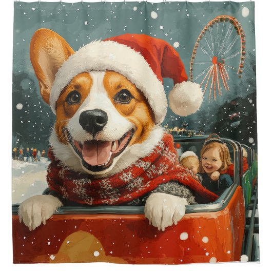 Basenji Dog Roller Untersetzer Weihnachten Duschvorhang (Vorderseite)