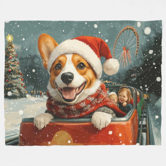 Basenji Dog Roller Untersetzer Weihnachten Fleecedecke (Vorderseite (Horizontal))
