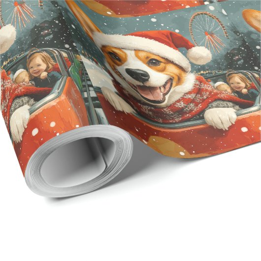 Basenji Dog Roller Untersetzer Weihnachten Geschenkpapier (Rolleneckpunkt)