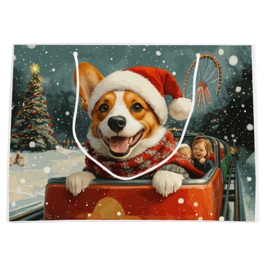 Basenji Dog Roller Untersetzer Weihnachten Große Geschenktüte (Vorderseite)