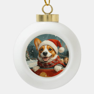 Basenji Dog Roller Untersetzer Weihnachten Keramik Kugel-Ornament