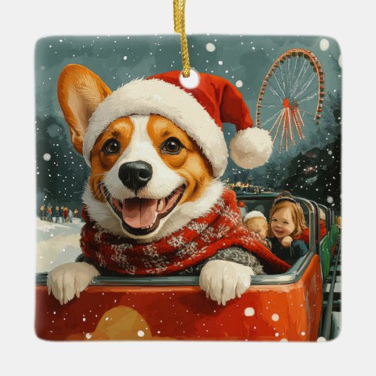 Basenji Dog Roller Untersetzer Weihnachten Keramikornament (Vorderseite)