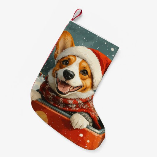 Basenji Dog Roller Untersetzer Weihnachten Kleiner Weihnachtsstrumpf (Vorderansicht (hängend))