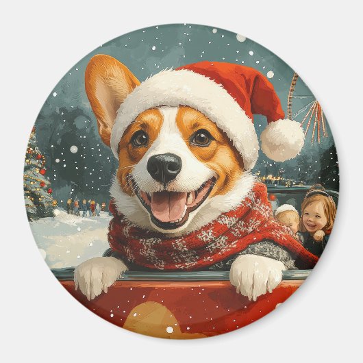 Basenji Dog Roller Untersetzer Weihnachten Magnet (Vorne)