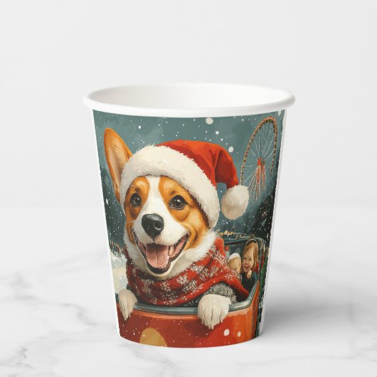 Basenji Dog Roller Untersetzer Weihnachten Pappbecher (Rückseite)