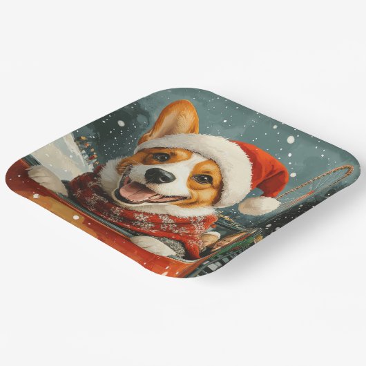 Basenji Dog Roller Untersetzer Weihnachten Pappteller (Gewinkelt)