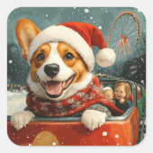 Basenji Dog Roller Untersetzer Weihnachten Quadratischer Aufkleber (Vorderseite)