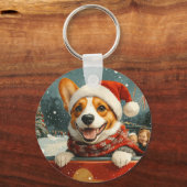 Basenji Dog Roller Untersetzer Weihnachten Schlüsselanhänger (Vorderseite)