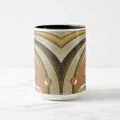 Basenji Dog Rot und Weiß auf wirbelndem Hintergrun Tasse (Zentrum)