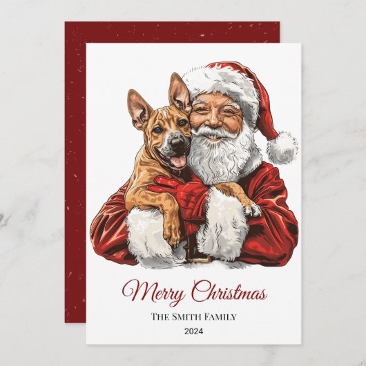 Basenji Dog Santa Claus Weihnachten (Vorne/Hinten)