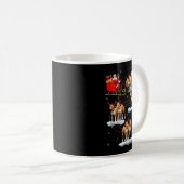 Basenji Dog Santa Sleigh Flying Funny Magical Chri Kaffeetasse (VorderseiteRechts)