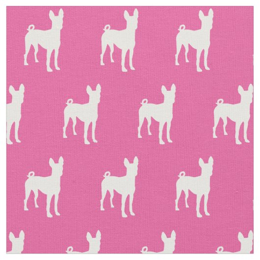 Basenji Dog Silhouette Pet Pink Stoff (Nahaufnahme)