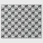 Basenji Dog Silhouetten Muster Geschenkpapier (Flach)