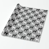 Basenji Dog Silhouetten Muster Geschenkpapier (Ungerollt)
