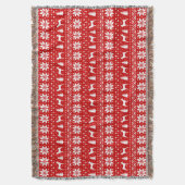 Basenji Dog Silhouetten Weihnachtsfeiertag Muster Decke (Vorderseite Vertikal)