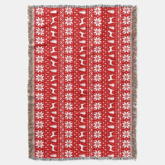 Basenji Dog Silhouetten Weihnachtsfeiertag Muster Decke (Vorderseite Vertikal)