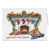 Basenji Dog warten auf Weihnachtsfeuer (Vorderseite (Horizontal))