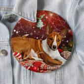 Basenji Dog Weihnachtsfest Button (Beispiel)