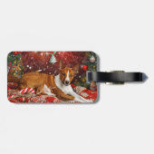Basenji Dog Weihnachtsfest Gepäckanhänger (Rückseite horizontal)