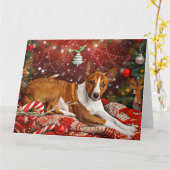 Basenji Dog Weihnachtsfest Karte (Gelbe Blume)