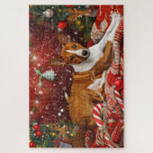 Basenji Dog Weihnachtsfest Puzzle (Vertikal)