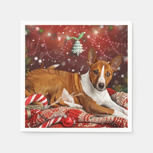 Basenji Dog Weihnachtsfest Serviette (Vorderseite)