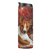 Basenji Dog Weihnachtsfest Thermosbecher (Nach rechts gedreht)