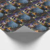 Basenji Dog Whimsical Halloween Malerei Geschenkpapier (Ecke)