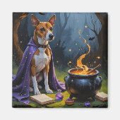 Basenji Dog Whimsical Halloween Malerei Magnet (Vorne)