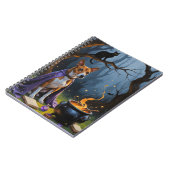 Basenji Dog Whimsical Halloween Malerei Notizblock (Linke Seite)